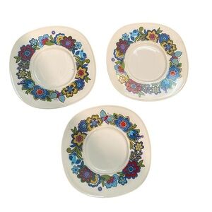5/$25 Vintage Midcentury Quadrille Sango Floral Patterned Saucers
